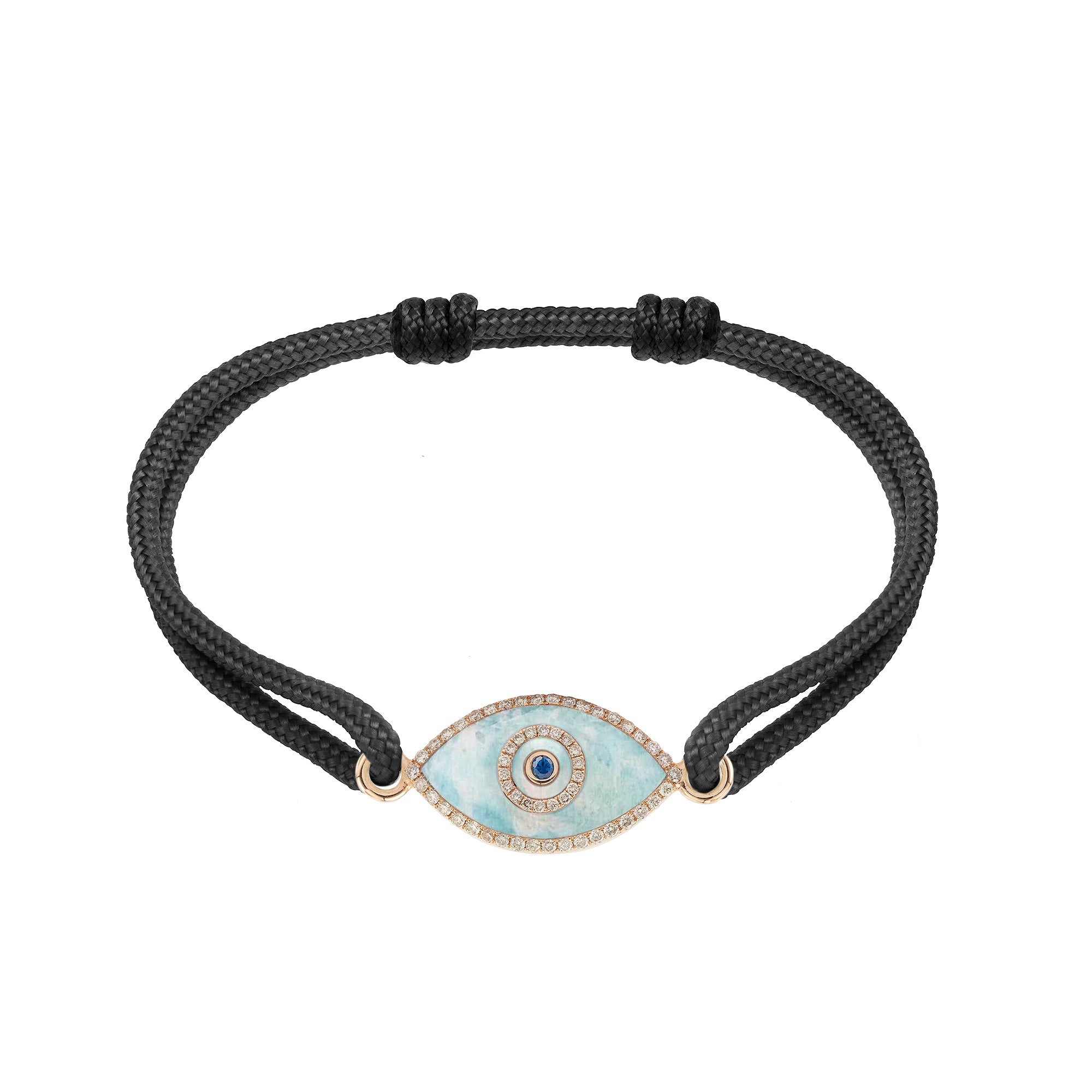 Endza Amazonite Evil Eye Cordon Bracelet in 14K Rose Gold
