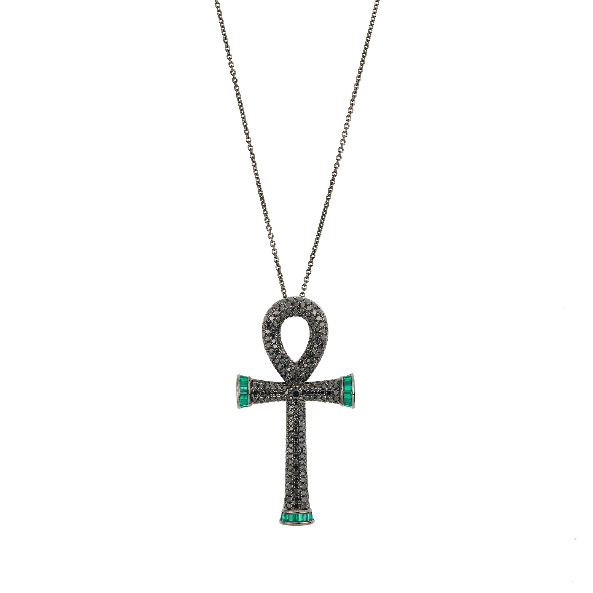 Sacred Talisman Life Cross Black Edition 14K black gold necklace