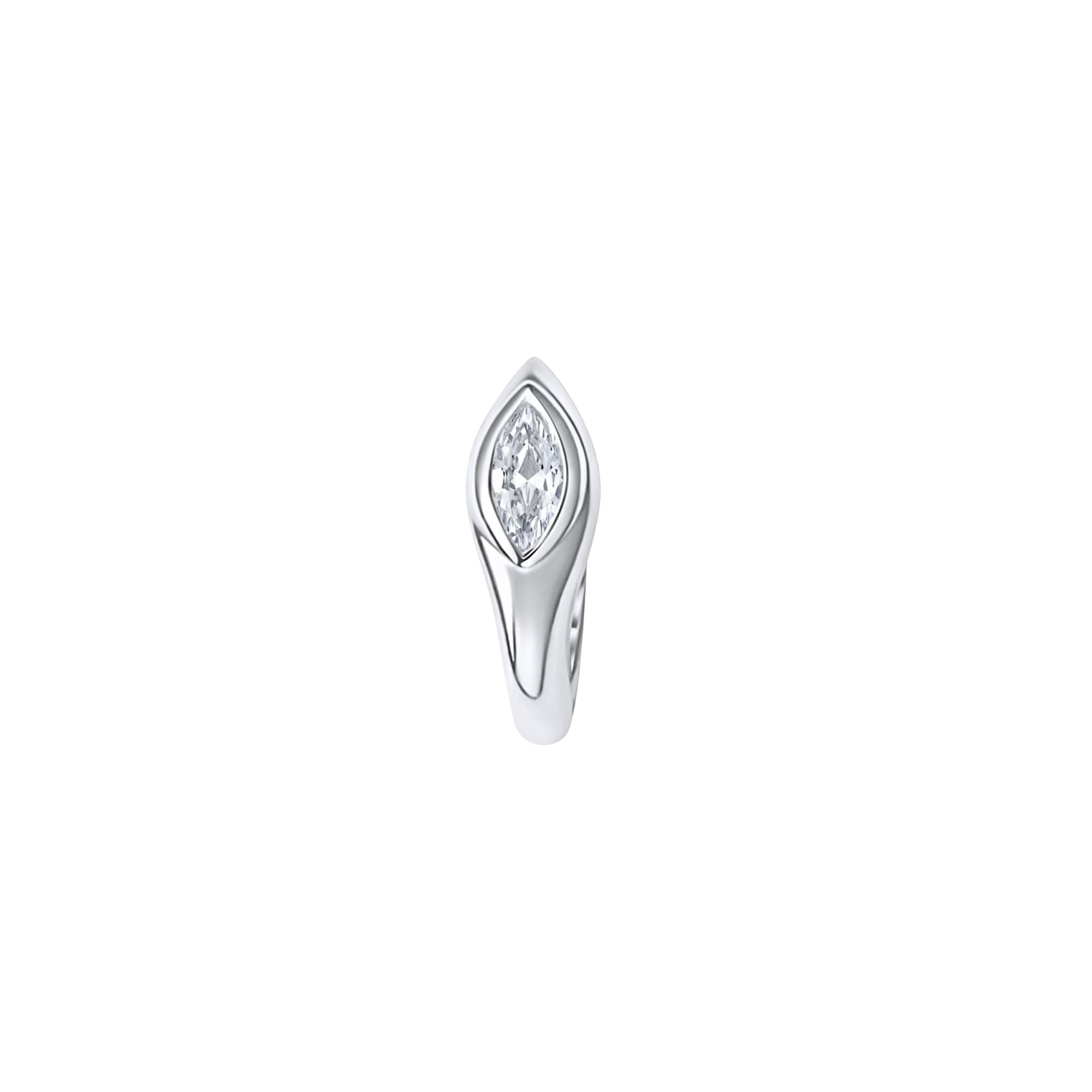Sona White Diamond Marquise Earring in 14K White Gold