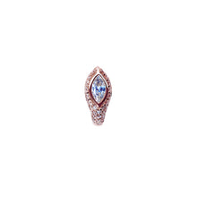 Load image into Gallery viewer, White diamond pavé white diamonds Sona earring crafted in 14K rose gold