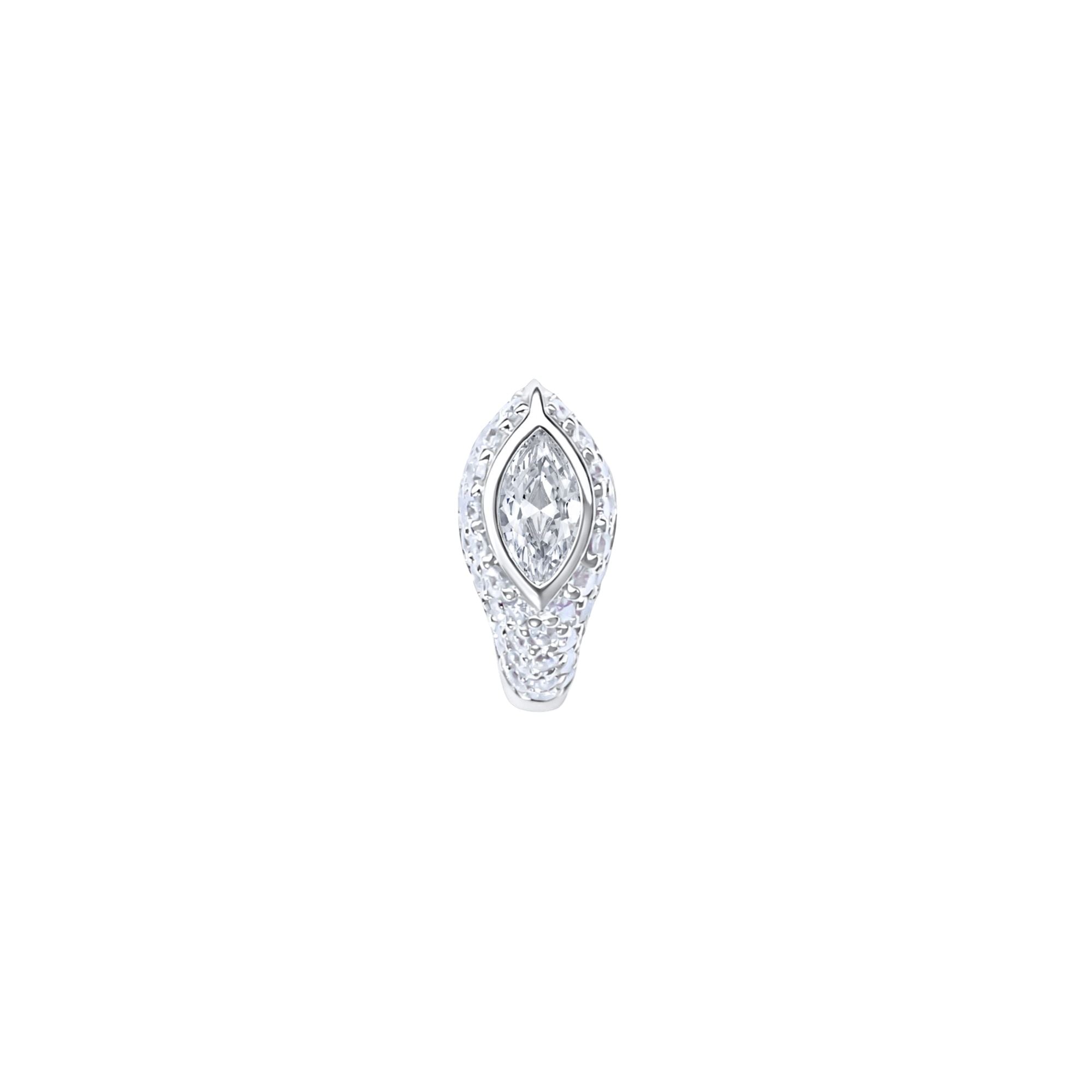 Sona Mini White Diamond Earring in 14K White Gold with White Diamonds