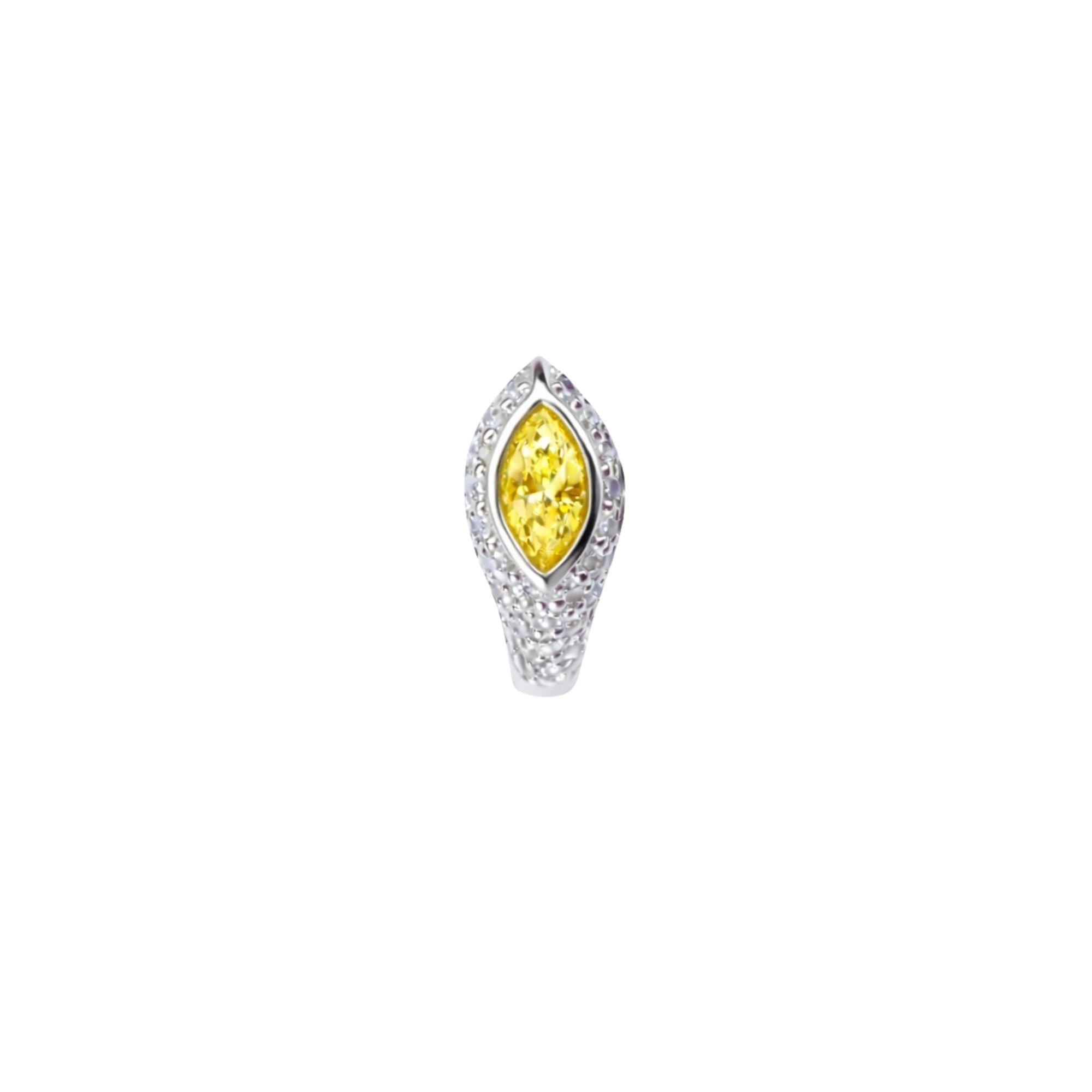 Yellow sapphire pavé diamonds Sona earring crafted in 14K white gold