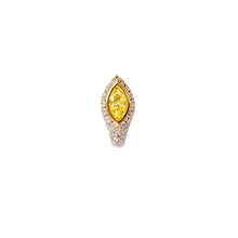 Load image into Gallery viewer, Yellow sapphire pavé diamonds Sona earring crafted in 14K yellow gold