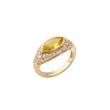 Load image into Gallery viewer, Sona Ring 14K yellow gold marquise yellow sapphire ring