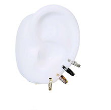 Load image into Gallery viewer, Sireliss Essential mini hoop earrings set in 14K gold with pavé diamonds