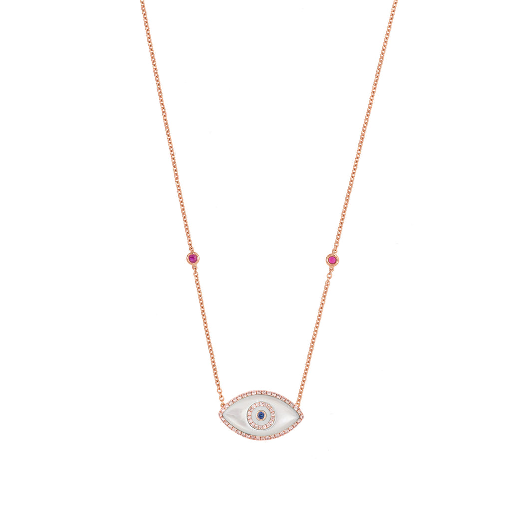 ENDZA NECKLACE MOTHER OF PEARL ROSE GOLD