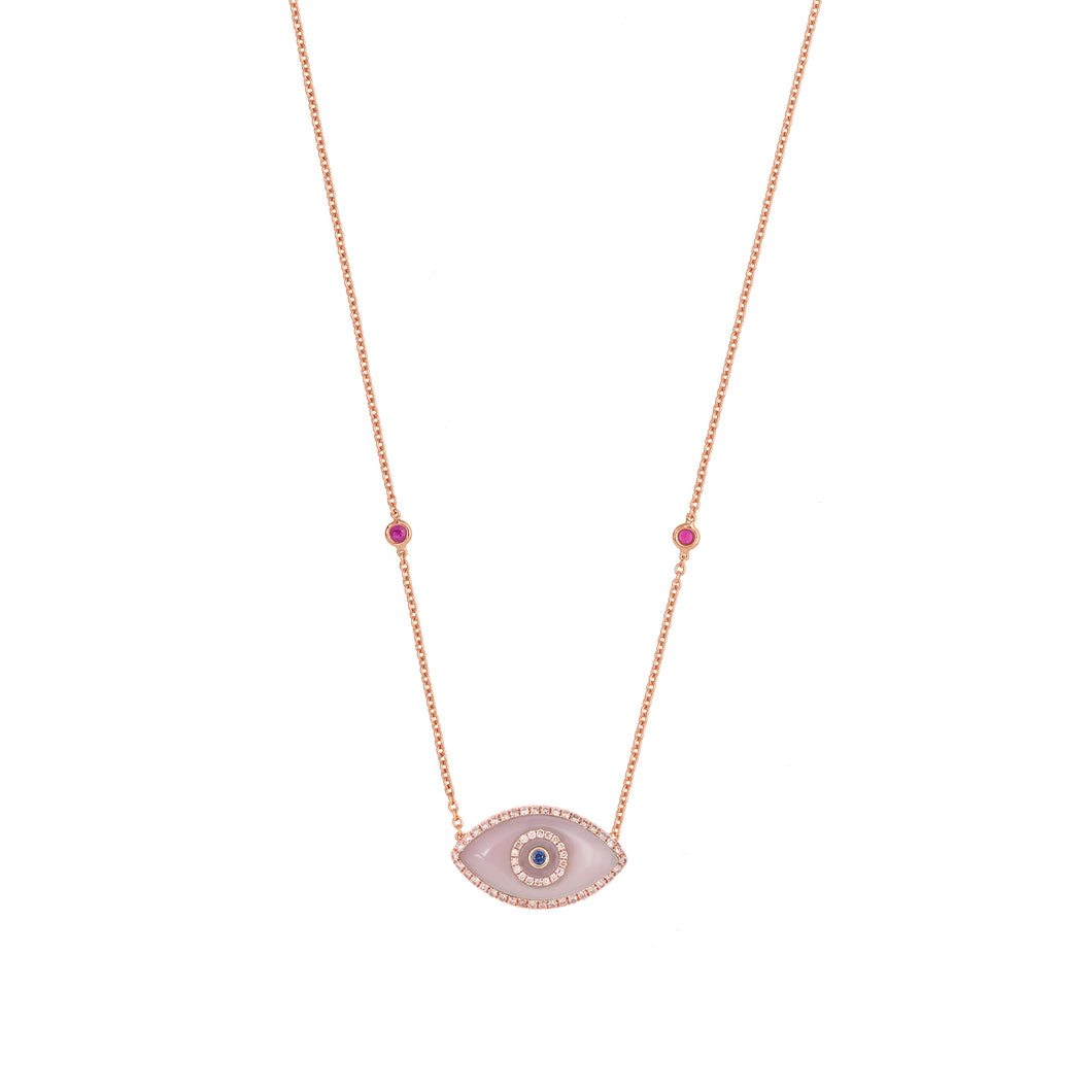 ENDZA NECKLACE PINK OPAL ROSE GOLD
