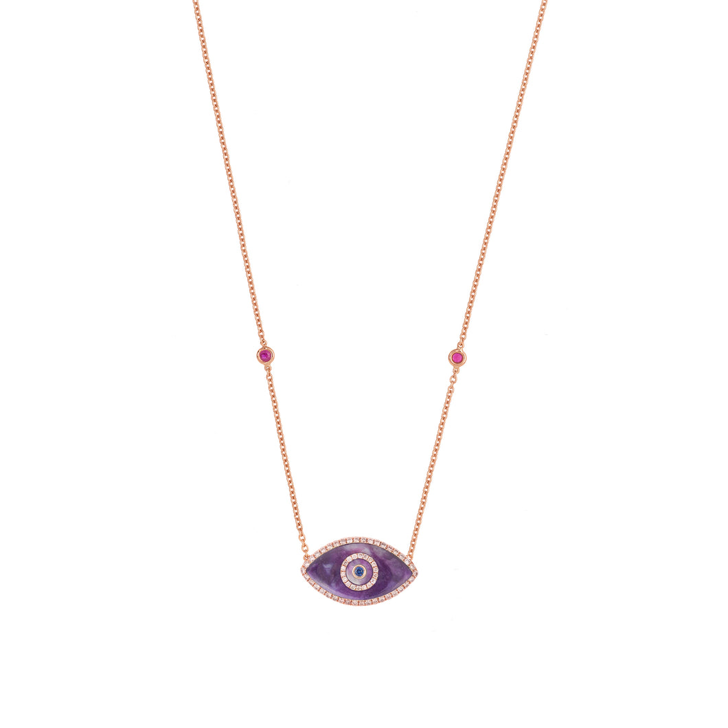 ENDZA NECKLACE SUGILITE ROSE GOLD