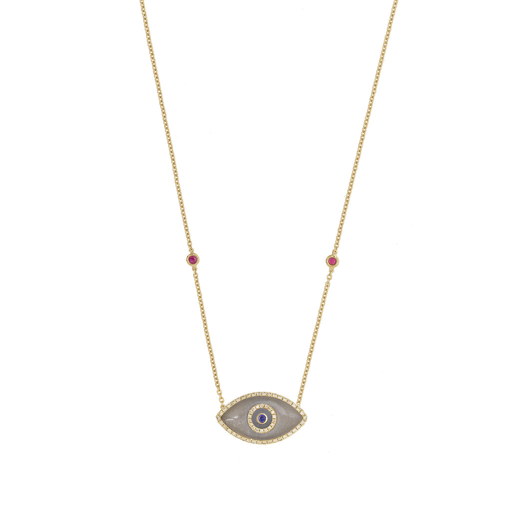ENDZA NECKLACE MOONSTONE YELLOW GOLD