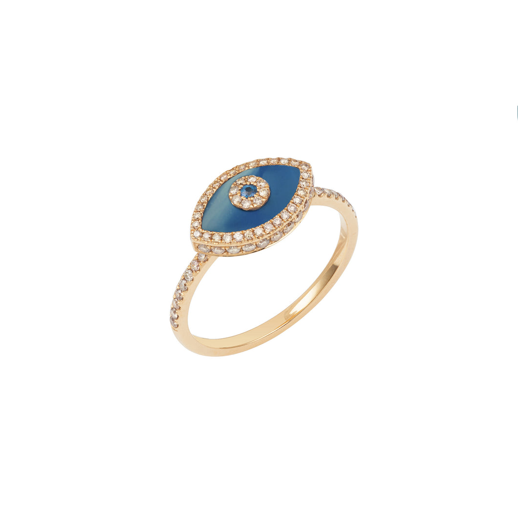 ENDZA RING BLUE AGATE ROSE GOLD