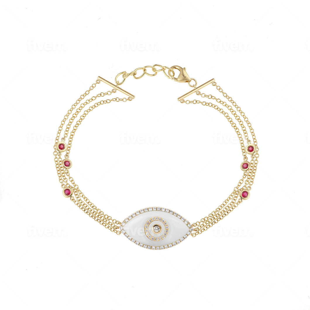 ENDZA BRACELET WHITE ONYX YELLOW GOLD