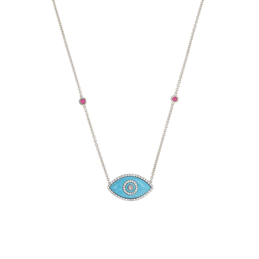 ENDZA NECKLACE TURQUOISE WHITE GOLD