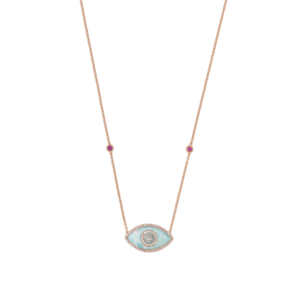 ENDZA NECKLACE AMAZONITE ROSE GOLD