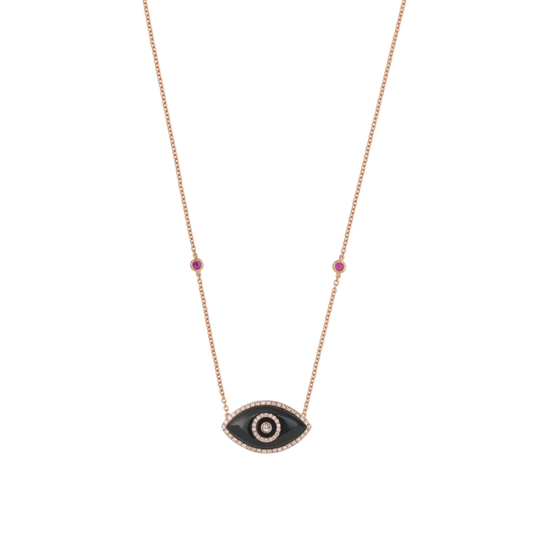 ENDZA NECKLACE BLACK ONYX ROSE GOLD