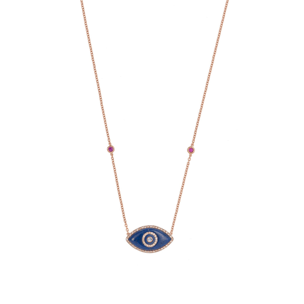 ENDZA NECKLACE LAPIS LAZULI ROSE GOLD