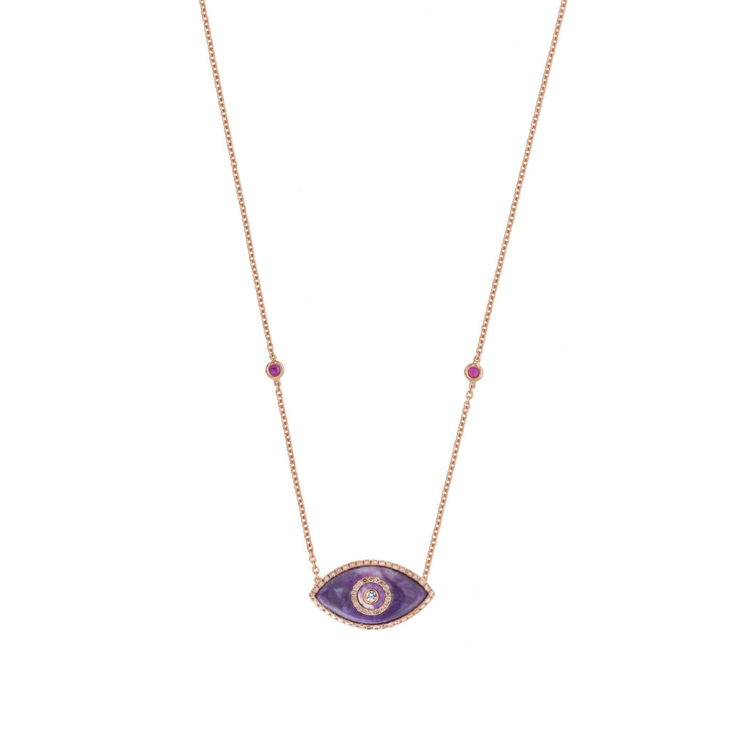 ENDZA NECKLACE SUGILITE ROSE GOLD