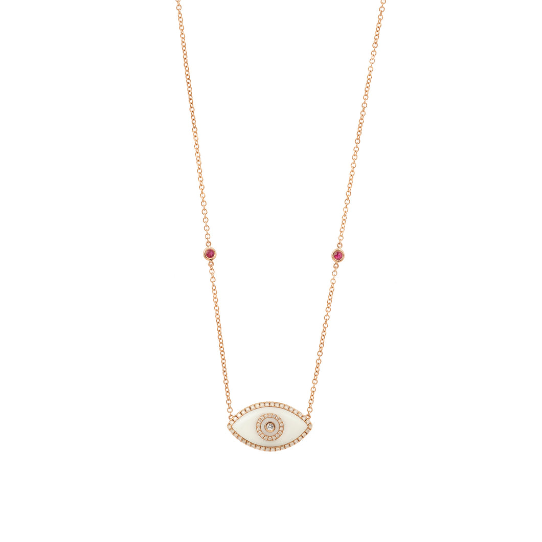 ENDZA NECKLACE WHITE ONYX ROSE GOLD