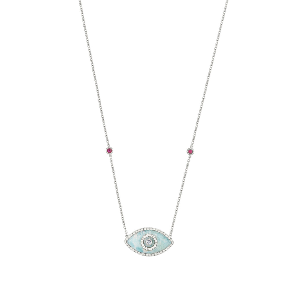 ENDZA NECKLACE AMAZONITE WHITE GOLD