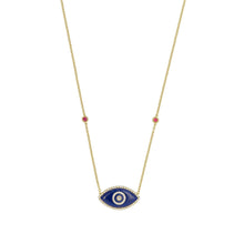 Load image into Gallery viewer, ENDZA Evil Eye Necklace in Lapis Lazuli and Yellow Gold Elegant Protection Talisman Tradition and Timeless Design
