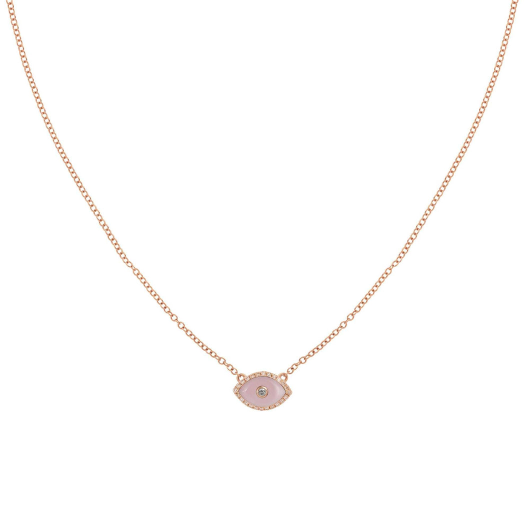 ENDZA MINI NECKLACE PINK OPAL ROSE GOLD