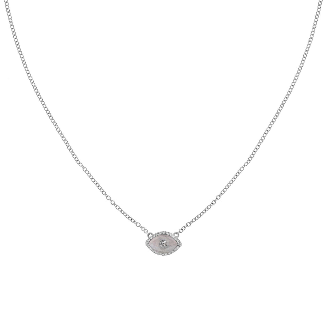 ENDZA MINI NECKLACE BLUE CHALCEDONY WHITE GOLD