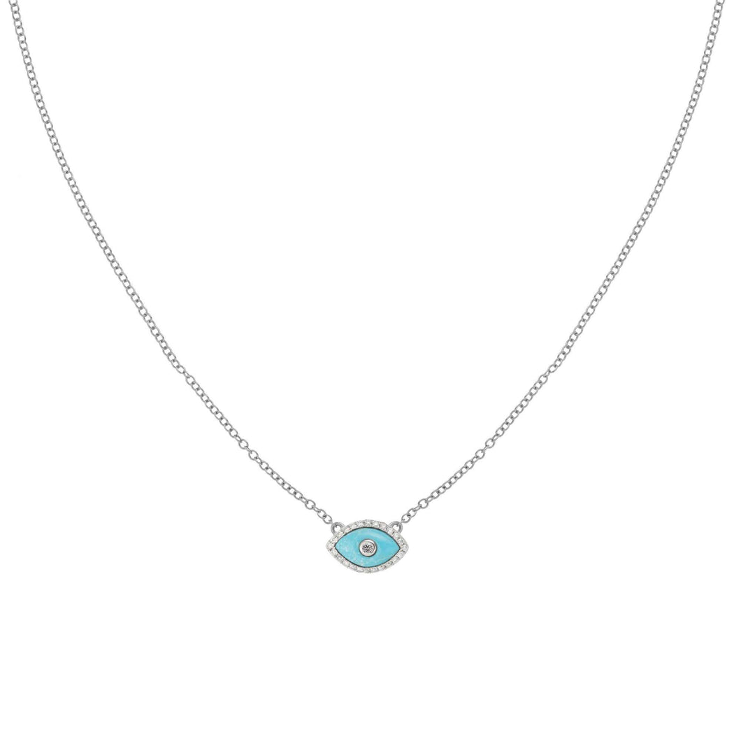 ENDZA MINI NECKLACE TURQUOISE WHITE GOLD