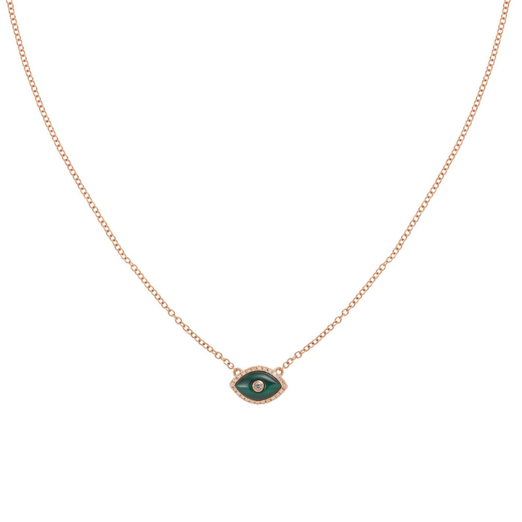 ENDZA MINI NECKLACE MALACHITE ROSE GOLD