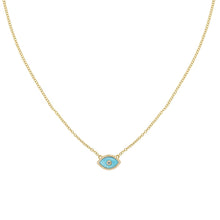 Load image into Gallery viewer, ENDZA MINI NECKLACE TURQUOISE YELLOW GOLD
