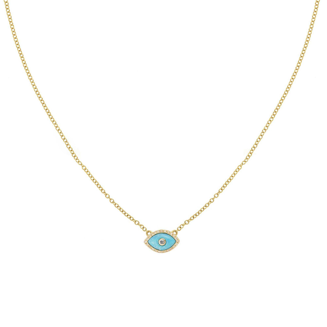 ENDZA MINI NECKLACE TURQUOISE YELLOW GOLD