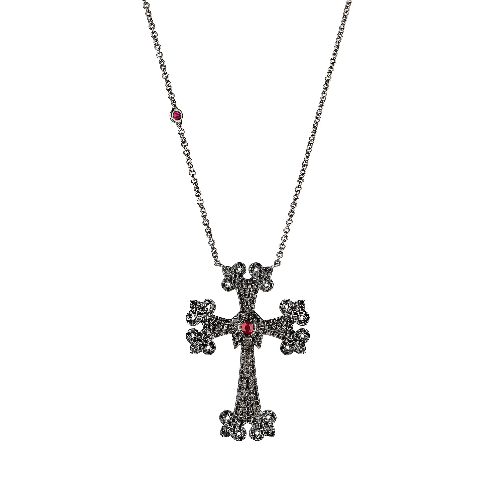 Sacred Talisman Cross Black Edition 14K black gold necklace
