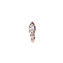 Load image into Gallery viewer, White diamond Sona earring crafted in 14K rose gold
