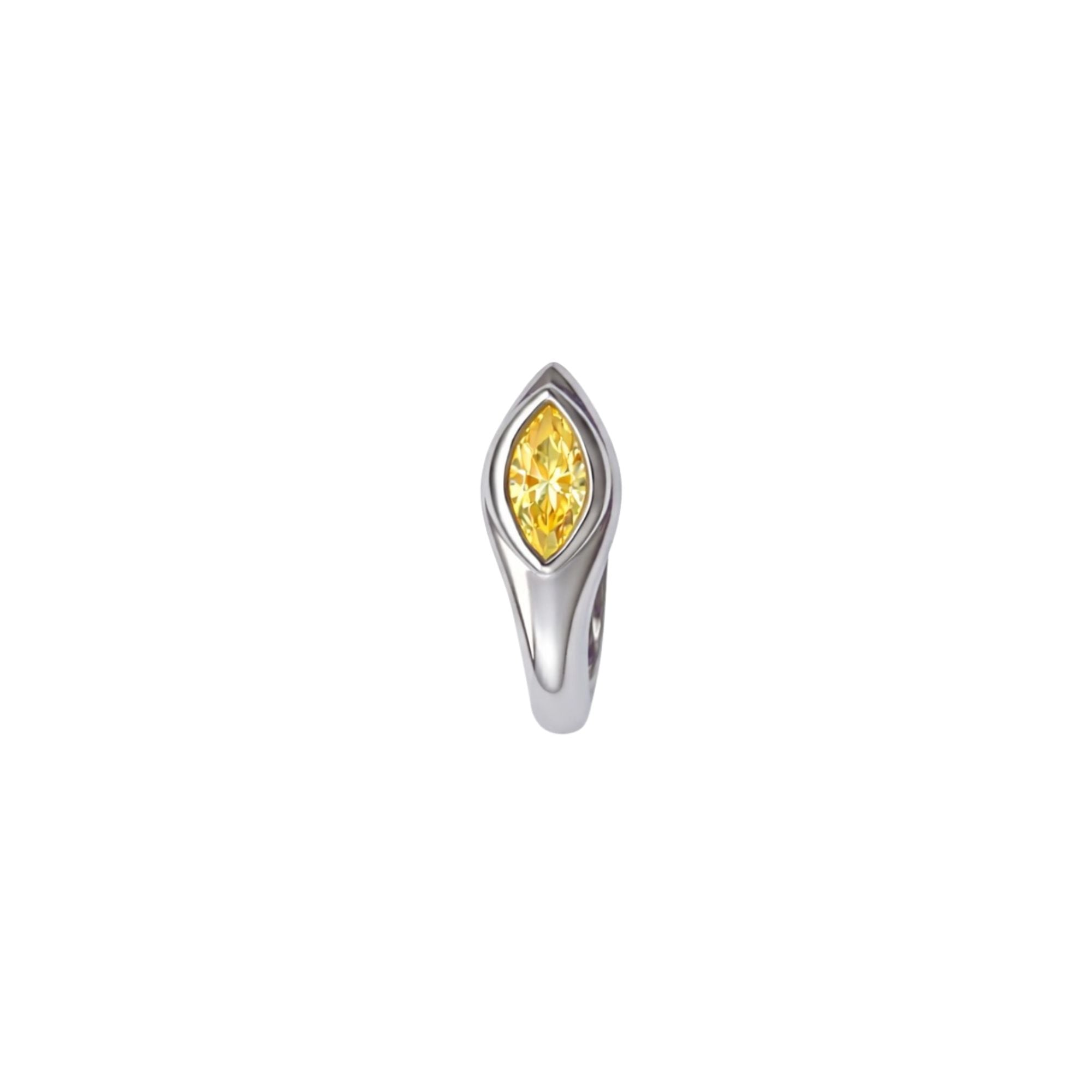 Sona Yellow Sapphire Marquise Earring in 14K White Gold