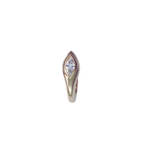Load image into Gallery viewer, White diamond Sona earring crafted in 14K yellow gold
