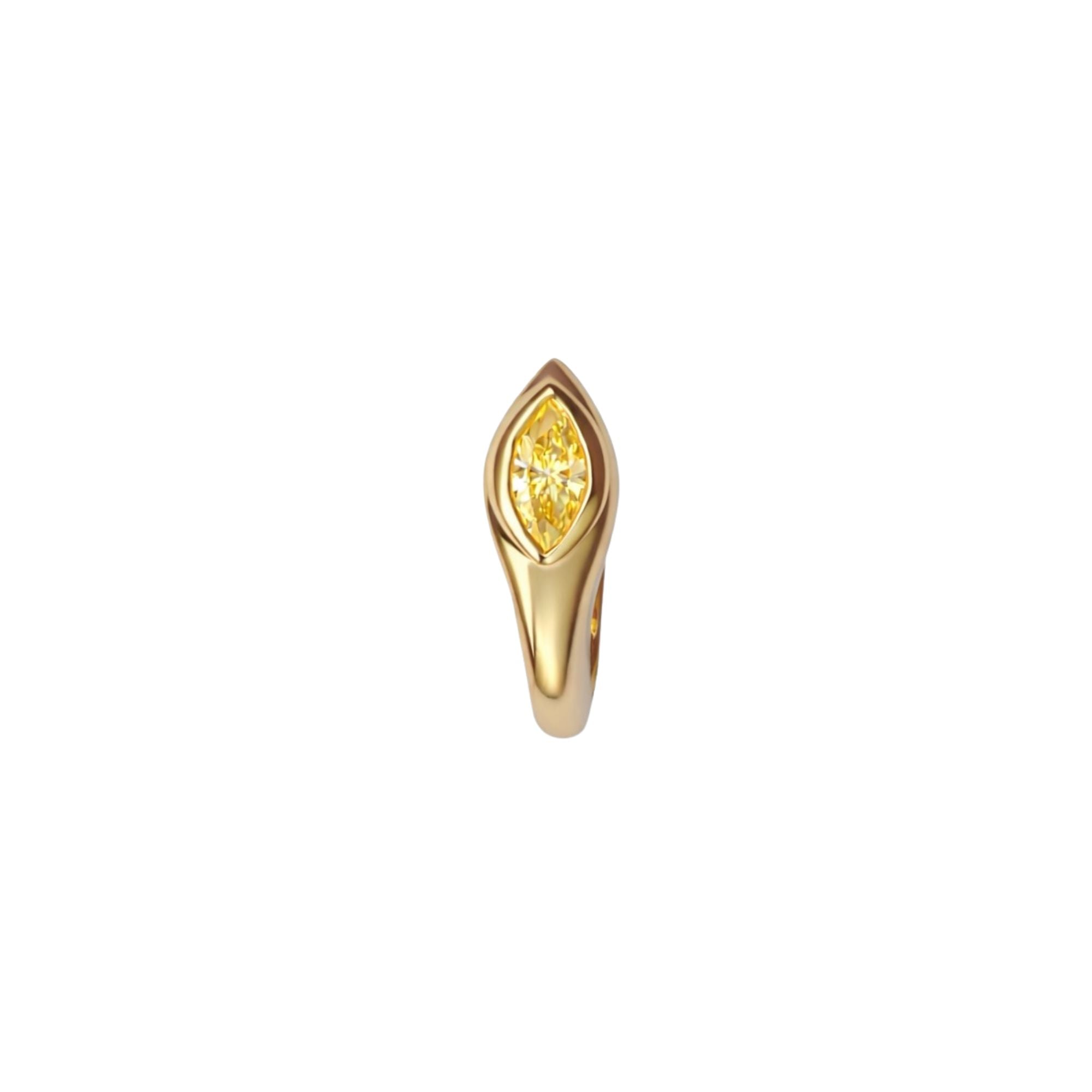 Yellow Sapphire Sona earring crafted in 14K yellow gold