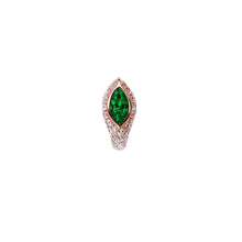 Load image into Gallery viewer, Green tsavorite pavé diamonds Sona earring crafted in 14K rose gold
