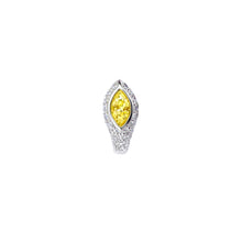 Load image into Gallery viewer, Yellow sapphire pavé diamonds Sona earring crafted in 14K white gold
