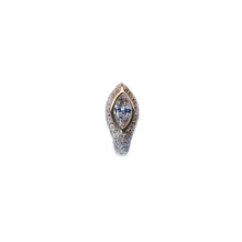 Load image into Gallery viewer, White diamond pavé white diamonds Sona earring crafted in 14K yellow gold

