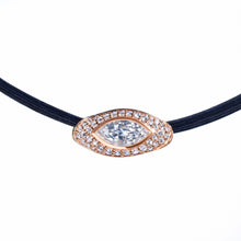 Load image into Gallery viewer, White Diamond pavé white diamonds Sona necklace crafted in 14K rose gold

