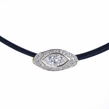 Load image into Gallery viewer, White Diamond pavé white diamonds Sona necklace crafted in 14K white gold


