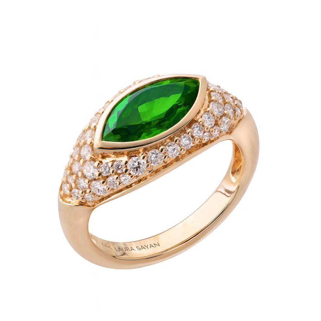 SONA RING - TSAVORITE GREEN