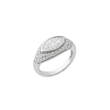Load image into Gallery viewer, Sona Ring 14K white gold marquise white diamond ring
