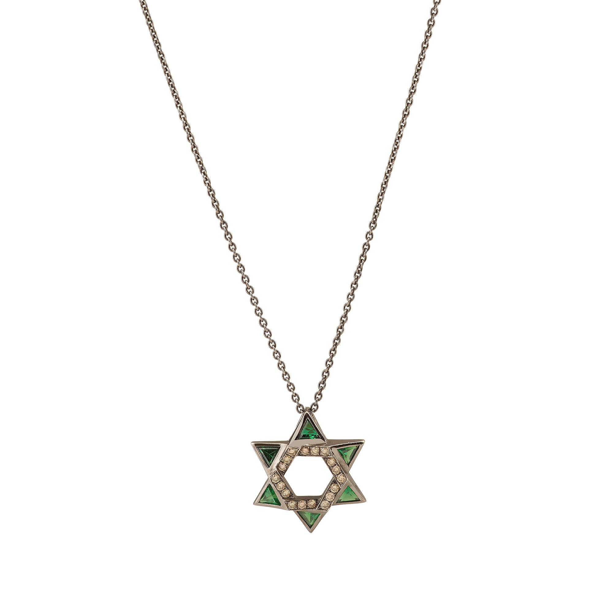 14K black gold Star of David Large Edition necklace 
