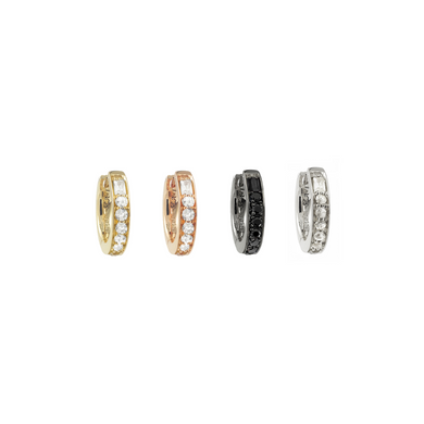 Set of 4 Sireliss Earrings in 14K white, yellow, rose, and black gold with diamonds
