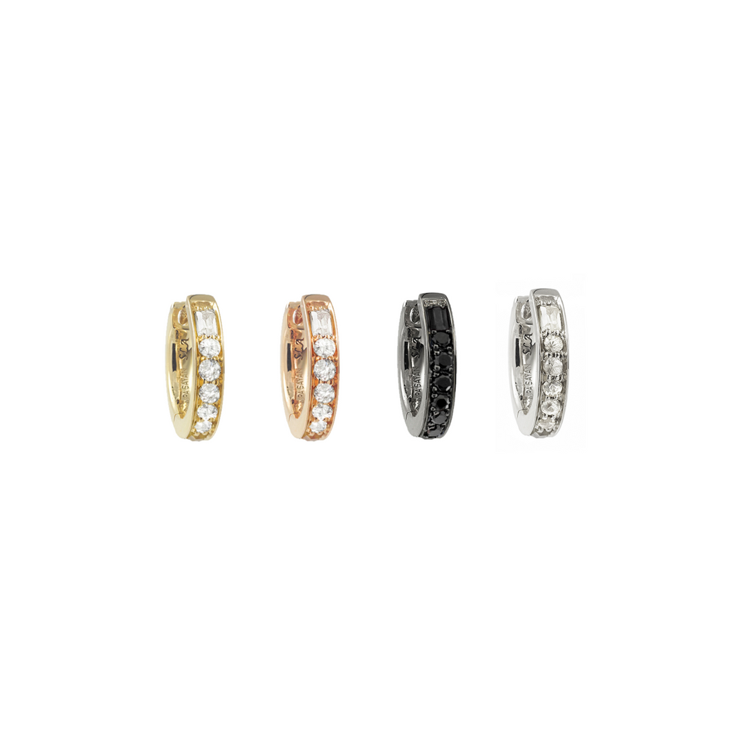 Set of 4 Sireliss Earrings in 14K white, yellow, rose, and black gold with diamonds
