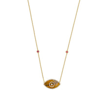 Load image into Gallery viewer, ENDZA NECKLACE TIGER EYE YELLOW GOLD
