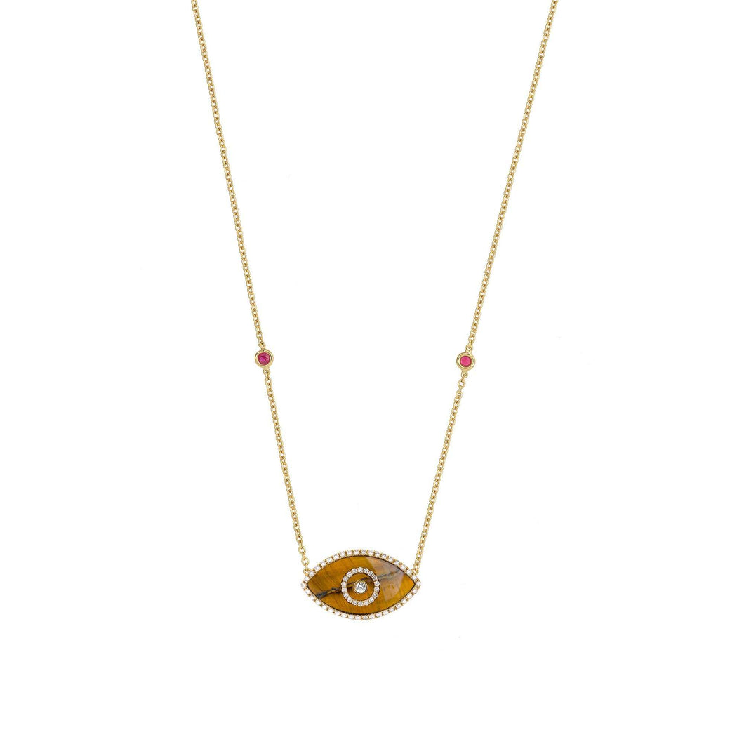 ENDZA NECKLACE TIGER EYE YELLOW GOLD