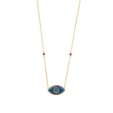 Load image into Gallery viewer, ENDZA NECKLACE BLUE AGATE ROSE GOLD
