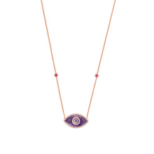 Load image into Gallery viewer, ENDZA Evil Eye Necklace in Sugilite and Rose Gold Elegant Protection Talisman Tradition and Timeless Design
