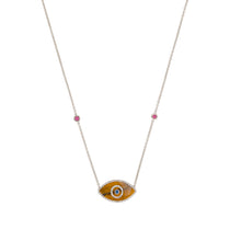 Load image into Gallery viewer, ENDZA NECKLACE TIGER EYE WHITE GOLD
