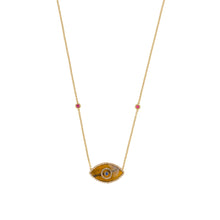 Load image into Gallery viewer, Endza Necklace Tiger Eye Yellow Gold
